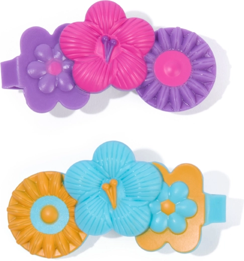 Hair styling with colorful clips