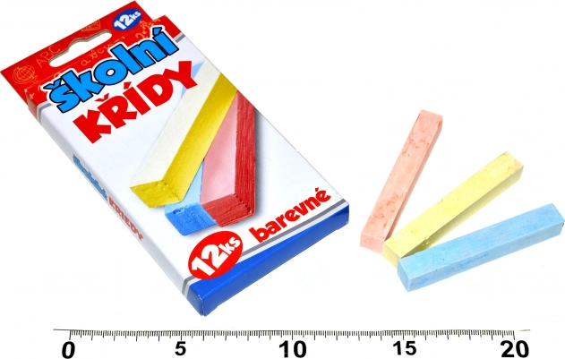 Colored School Chalk 12 pcs