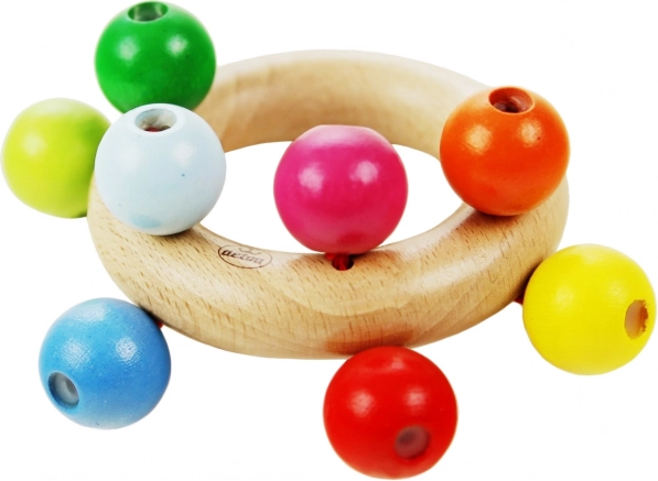Detoa Wooden Rattle with Colorful Beads