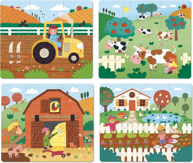 Vilac Wooden Farm Puzzle 4 in 1