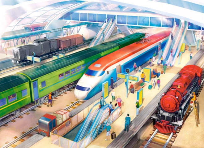 Train Station Puzzle 100 pieces