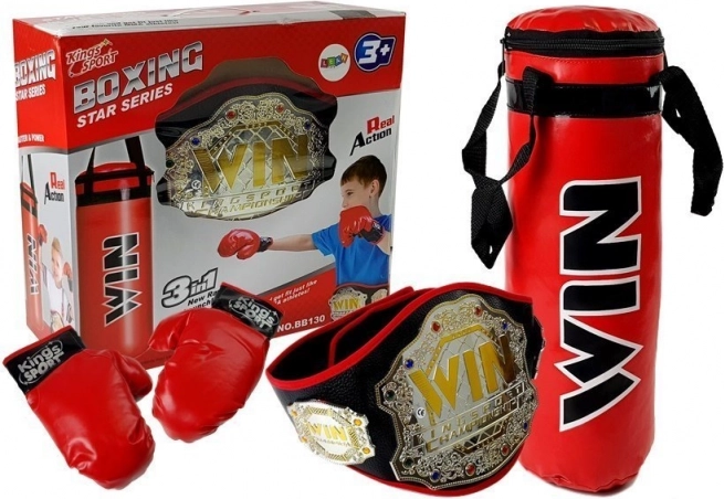 Boxing Set with Champion Belt for Kids