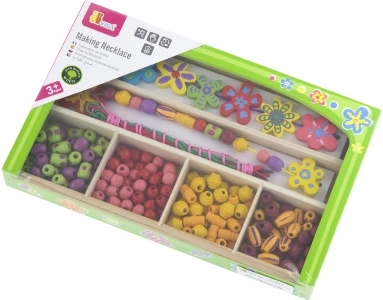 Set de perles en bois – petites fleurs pour enfants 3+