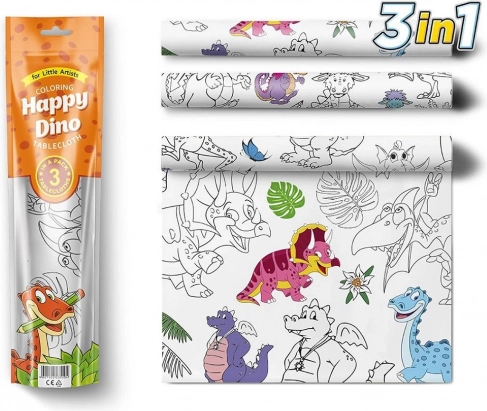 Pexi Coloring Tablecloths - Happy Dinosaurs