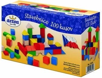 Dřevěná stavebnice kostky 100 ks