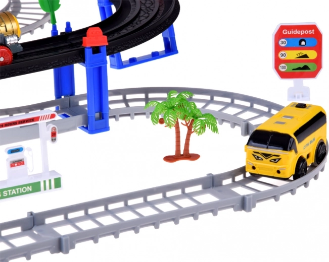 Bus and traffic scene for creative play