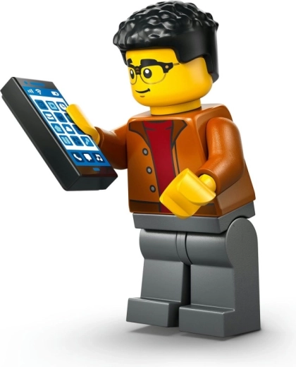 Minifigure de conducteur avec smartphone