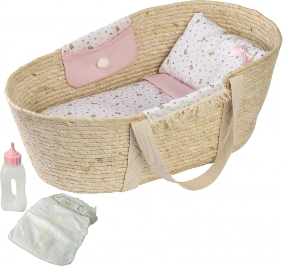 Moses' Basket for Llorens Dolls with Bedding and Accessories