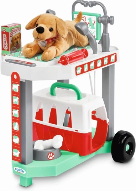 Trolley voor kleine dierenarts met pluchen hondje