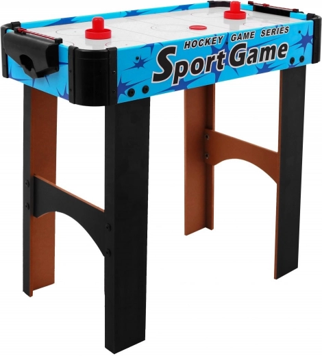 Air Hockey Pro for Kids with Wood Effect, Fan, and Accessories – Blue