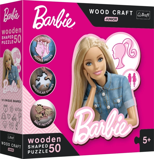 Wooden Barbie Puzzle for Kids 50 Pieces