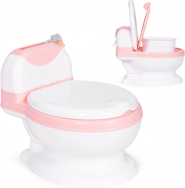 Toilet potty with removable insert, closed child toilet seat and brush ECOTOYS