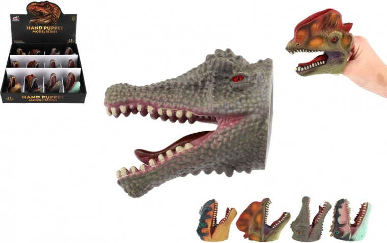Marionnette dinosaure en caoutchouc - 1 pc