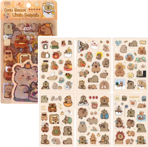 Capybara Sticker Set for personalization and decoration 110 pcs