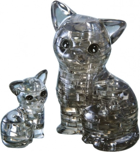3D Crystal Puzzle Cat with Kitten 49 Pieces
