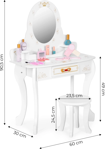 Prostorný šuplík a pohodlná stolička