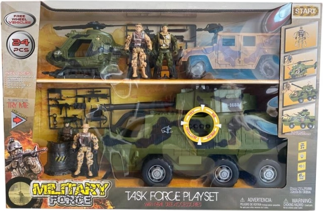 Großes Set militärischer Fahrzeuge mit Soundeffekten