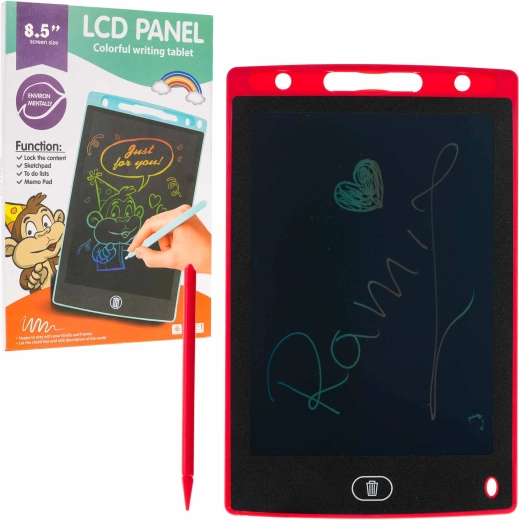 Electronic Writing and Drawing Tablet 8.5″ for Kids and Adults – Red