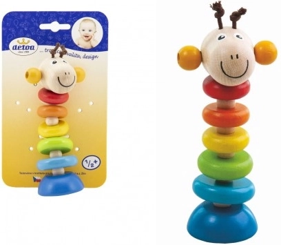 Detoa wooden toy giraffe on a spring
