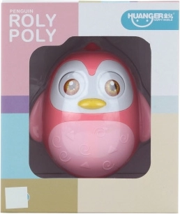 Roly-poly pink penguin toy for children