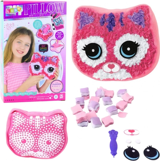 Kreativni šivalni komplet – blazina in plišasta mačka DIY