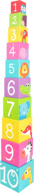 Small foot colorful nesting blocks with animals 1–10