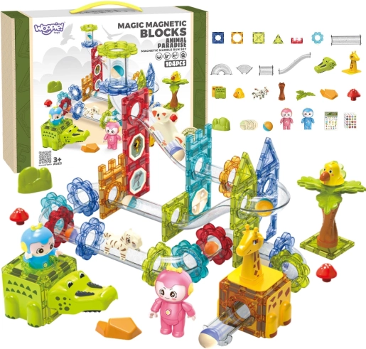 Magnetic Construction Set Rainbow Track Children's Paradise 104 pcs