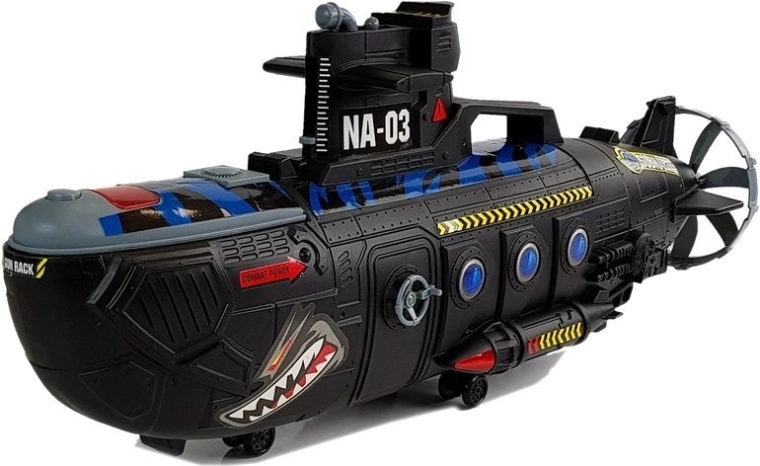 Stor ubåd med lyde og kørsel på gulvet