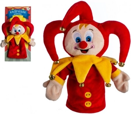 Marionnette peluche Pierrot à grelots, 28 cm
