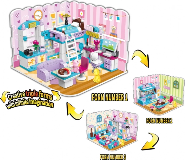 QMAN idées illimitées chambre de fille 3-en-1 set de construction (194 pièces)