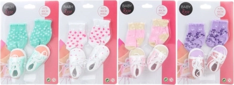 Chaussettes et petites chaussures pour poupées 40 cm