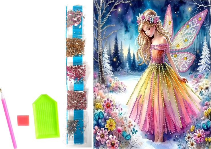 Diamond Painting on Canvas Winter Fairy 23 × 30 cm