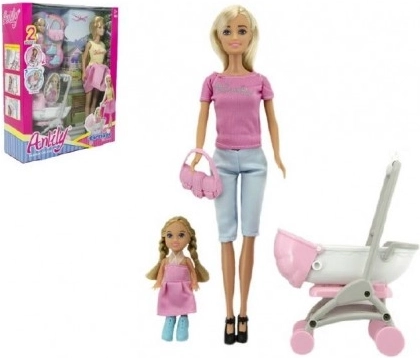 Anlily poppenset met kinderwagen en accessoires