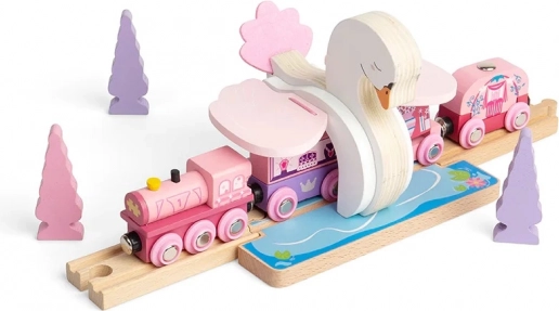 Trætunnel formet som svane til Bigjigs Rail togbane