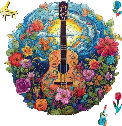 Wooden Puzzle Guitar 200 Pieces