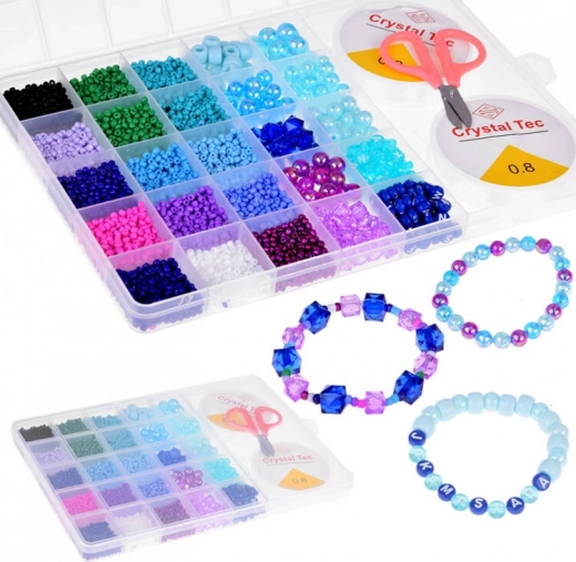 Bead and Crystal Set for Making Bracelets