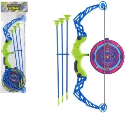 Bow with suction-cup arrows and target 57 cm