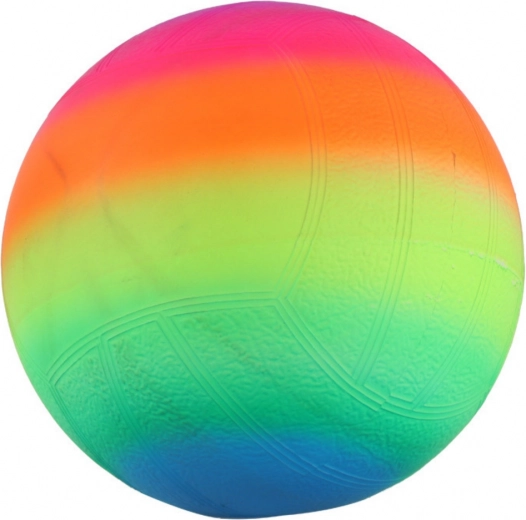 Rubber Beach Ball with Palm and Rainbow Pattern 22cm