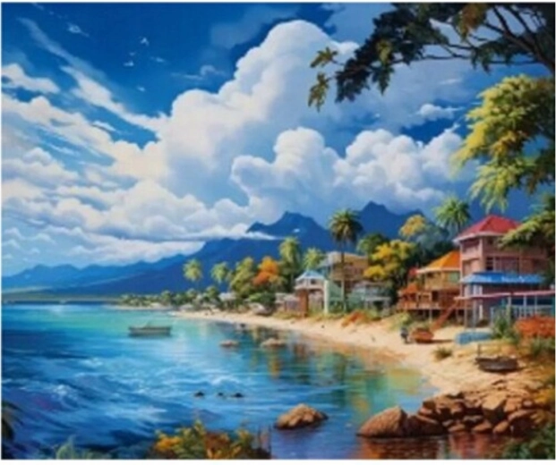Diamond Painting Sunny Beach 30x40cm