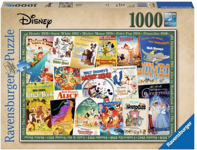 Puzzle Disney Vintage Movie Posters 1000 pcs Ravensburger