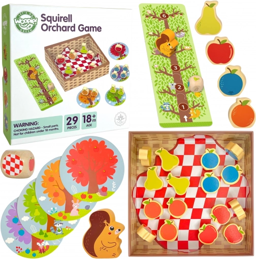 Woopie Green Squirrel in the Orchard – family cooperative wooden game