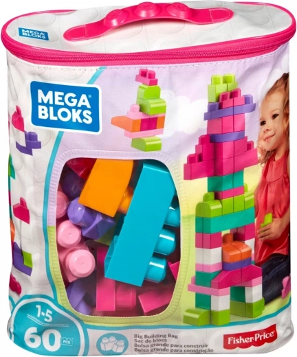 MEGA BLOKS big bag with 60 large blocks, pink