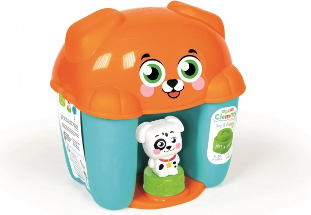 CLEMENTONI Soft CLEMMY kutyusos doboz – 6 puha építőkocka