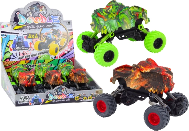 Dinosauří fraktálny pohon Červené alebo zelené terénne auto