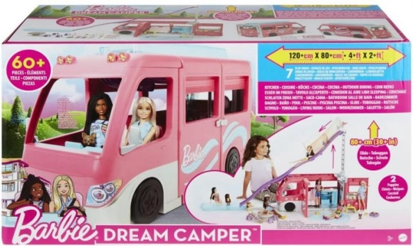 Barbie Dream Camper – camping vehicle with slide and more than 60 accessories