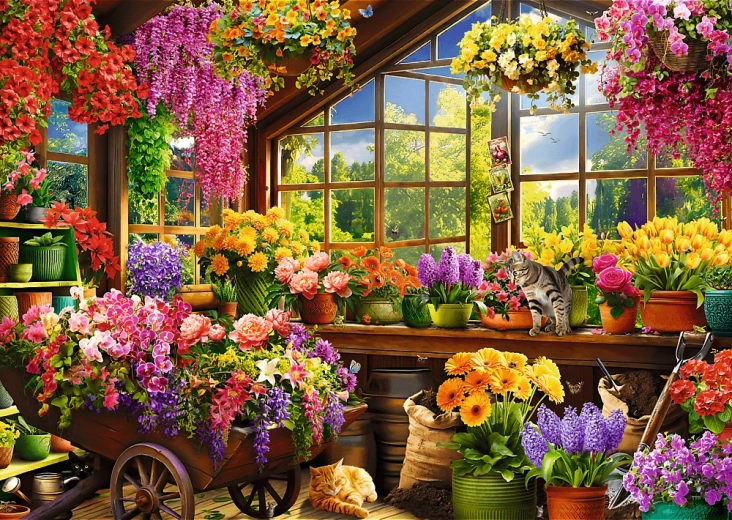 TREFL Puzzle Premium Plus Tea Time: Spring Preparations 1000 Pieces