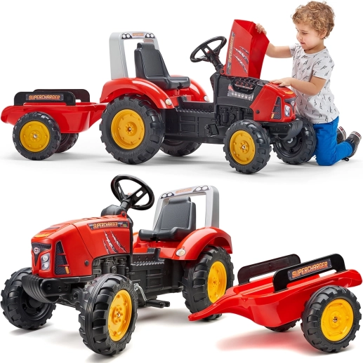 šlapací traktor s přívěsem red supercharger od 3 let