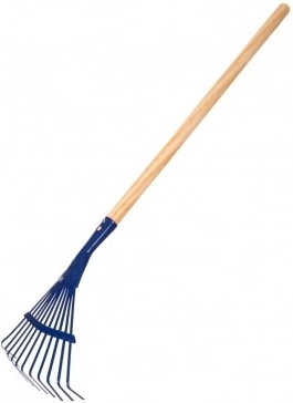 Dječje ravne grablje s drvenom drškom 80 cm – Plave