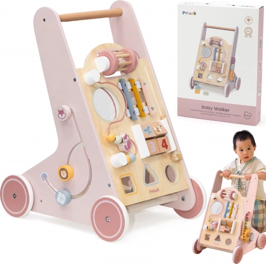 Wooden Toddler Walker PolarB Pink