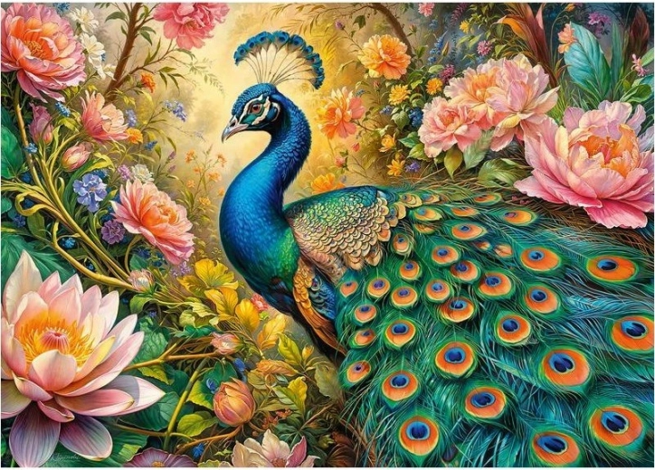 Peacock in Paradise Puzzle 1000 Pieces